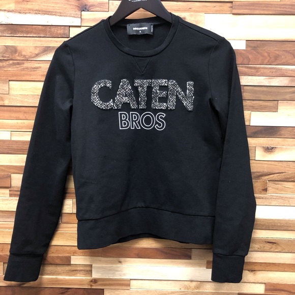 DSQUARED2 BLACK “CATEN BROS” SWEATSHIR